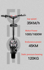 48V 1000W 1600W two-wheel folding electric scooter, electric mobility scooter, bed sports EVO, vankehui