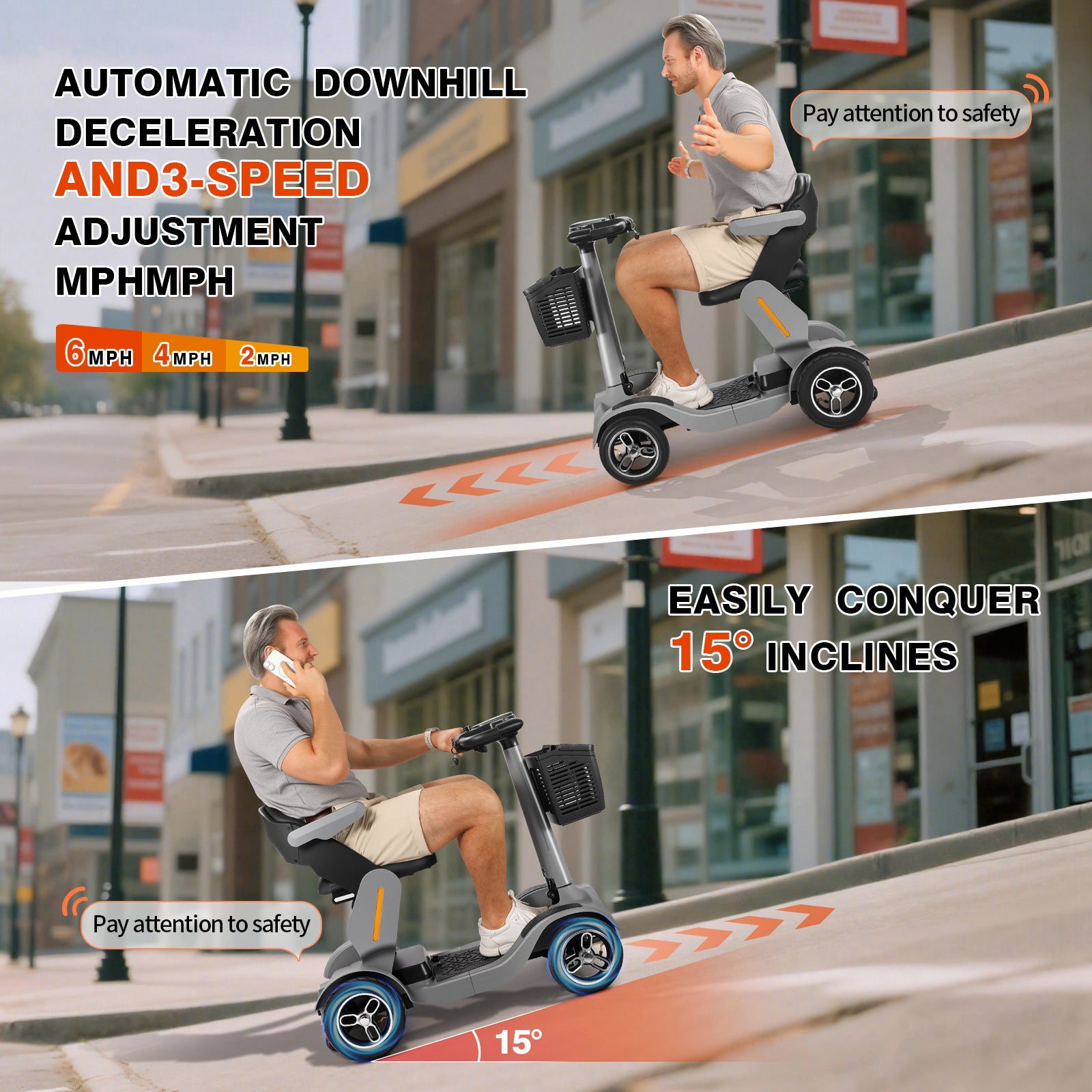 Mass production of new elderly mobility scooters, four-wheel electric anti-drop scooters for the elderly, overseas warehouse, ROVORON, REYWMER, Paiseec