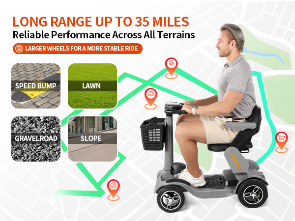 Mass production of new elderly mobility scooters, four-wheel electric anti-drop scooters for the elderly, overseas warehouse, ROVORON, REYWMER, Paiseec