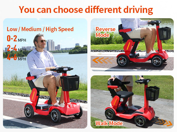 Mass production of new elderly mobility scooters, four-wheel electric anti-drop scooters for the elderly, overseas warehouse, ROVORON, REYWMER, Paiseec