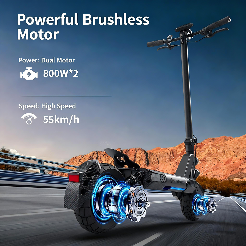 Customized two-wheel adult folding off-road electric scooters for off-road dual-drive high-power electric scooters from the factory