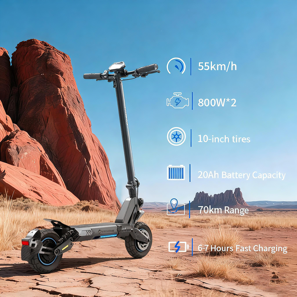 Two-wheel lithium battery off-road dual-drive high-power electric scooter factory customization two-wheel adult folding off-road electric scooter