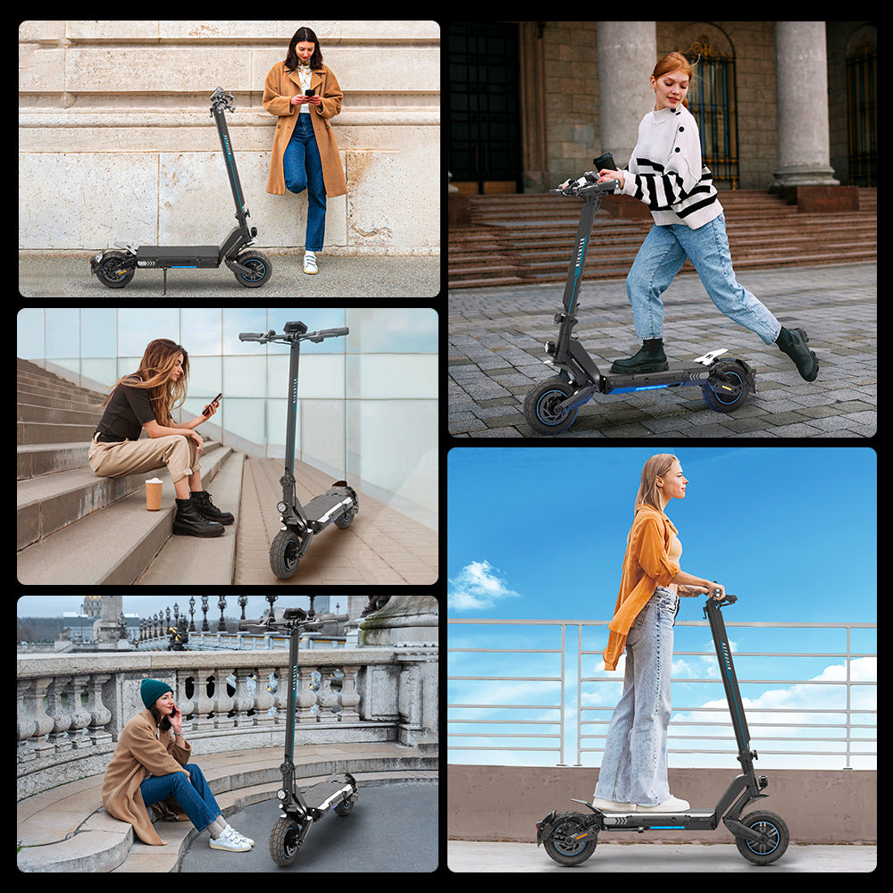 Customized two-wheel adult folding off-road electric scooters for off-road dual-drive high-power electric scooters from the factory