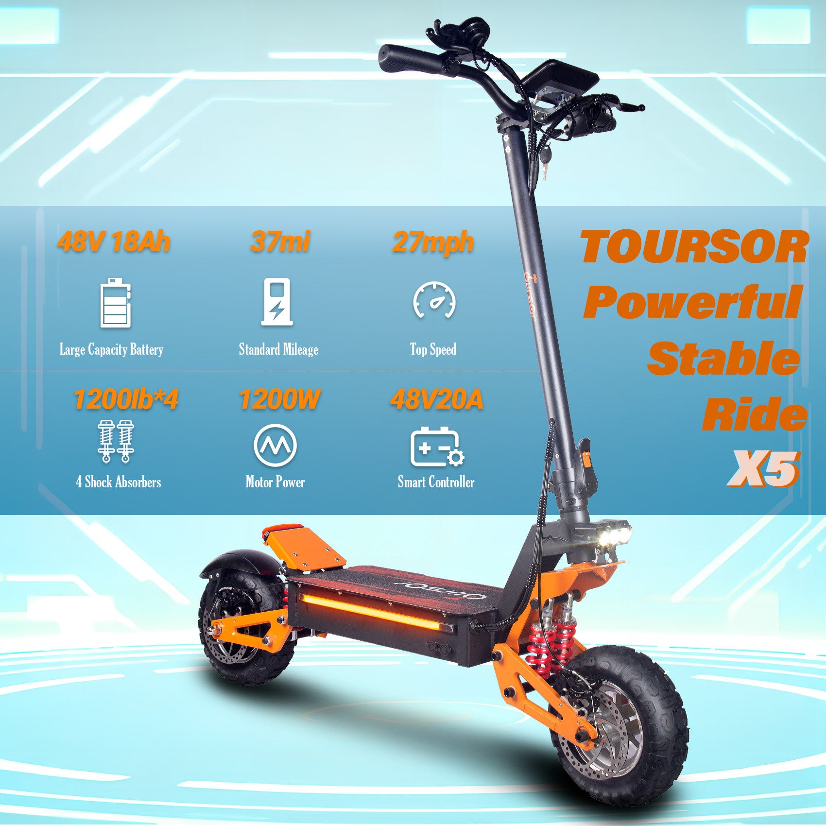 11-inch off-road electric scooter 48V1200W single drive, one-piece consignment from overseas warehouses in Europe, the United States and the United Kingdom