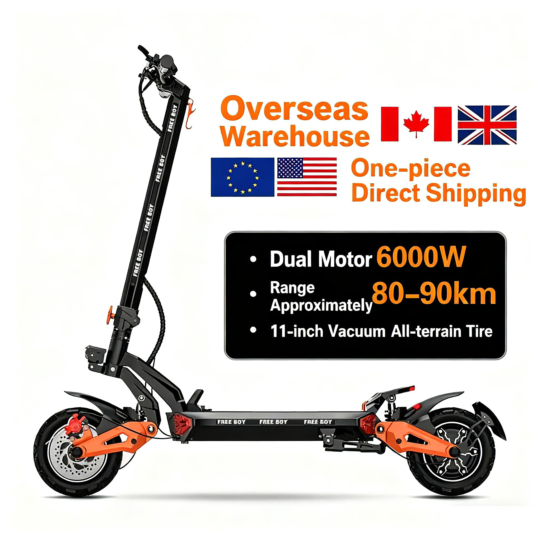 Lithium battery electric scooters are directly shipped overseas to the United States and Canada. 6000W dual-drive long-range electric scooters for adults