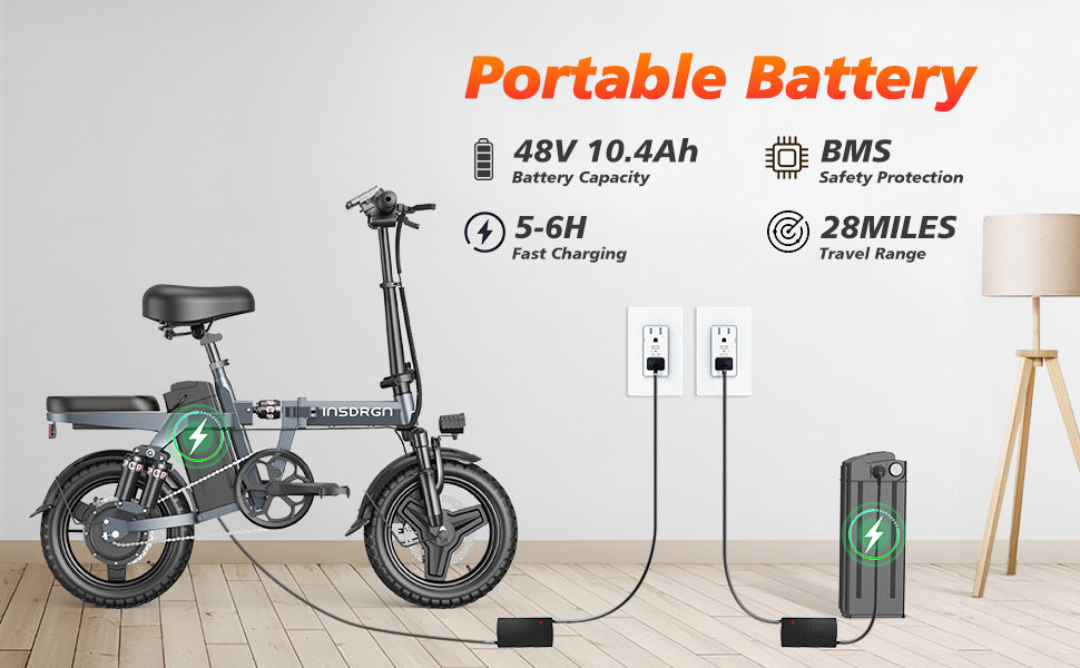 48V 10.4Ah cross-border exclusive supply of folding electric bicycles, special vehicles, motorized scooters, 14-inch folding batteries, E-BIKE electric scooters, power-assisted bicycles, motorized scooters, light bicycles, and sitting vehicles.