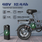48V 10.4Ah cross-border exclusive supply of folding electric bicycles, special vehicles, motorized scooters, 14-inch folding batteries, E-BIKE electric scooters, power-assisted bicycles, motorized scooters, light bicycles, and sitting vehicles.