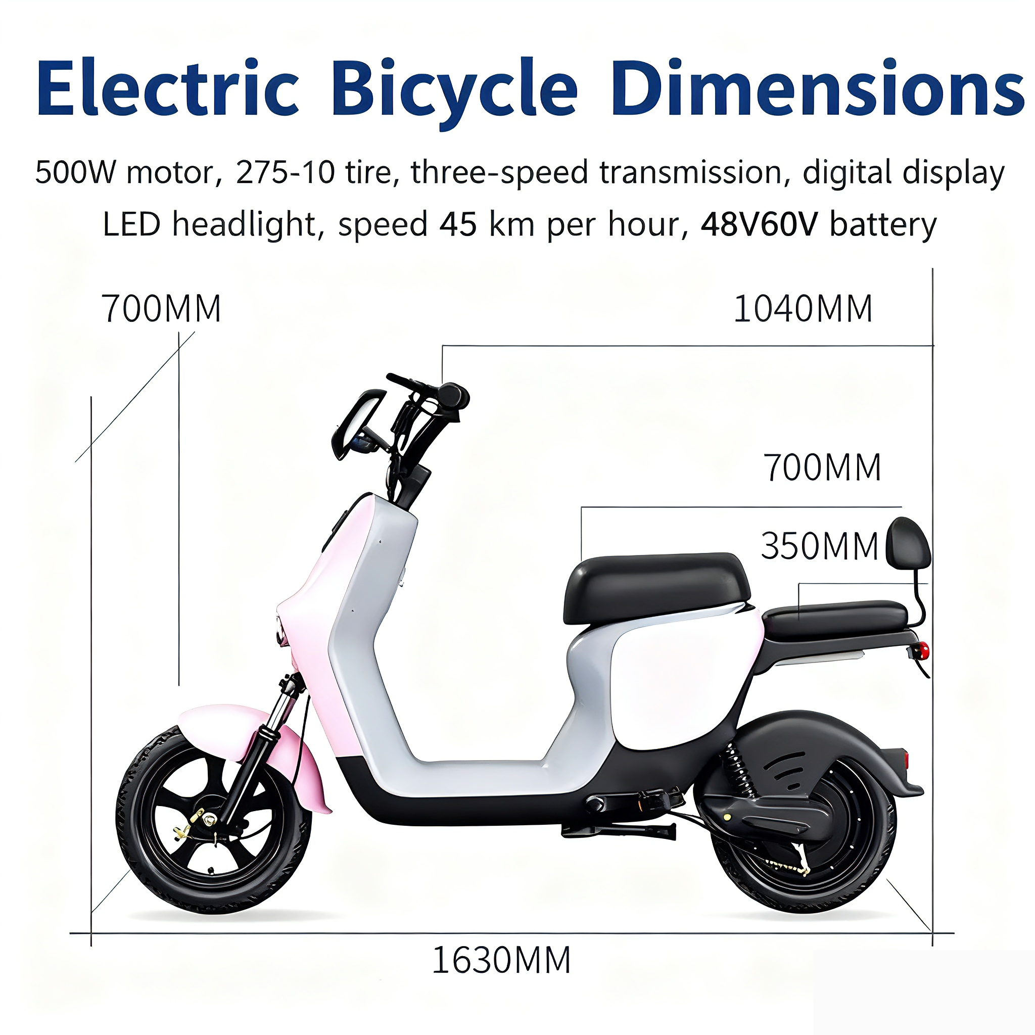 600W 48V20A new electric tricycle, a small household electric bike for women, a walking bike for children, and an elderly assistance bike