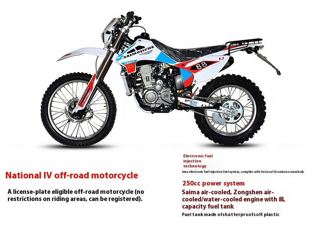 Factory direct sales of brand-new 250cc off-road motorcycles, National IV electronic fuel injection emission compatible water-cooled off-road racing cars, K8 mountaineering and off-road leisure commuter vehicles