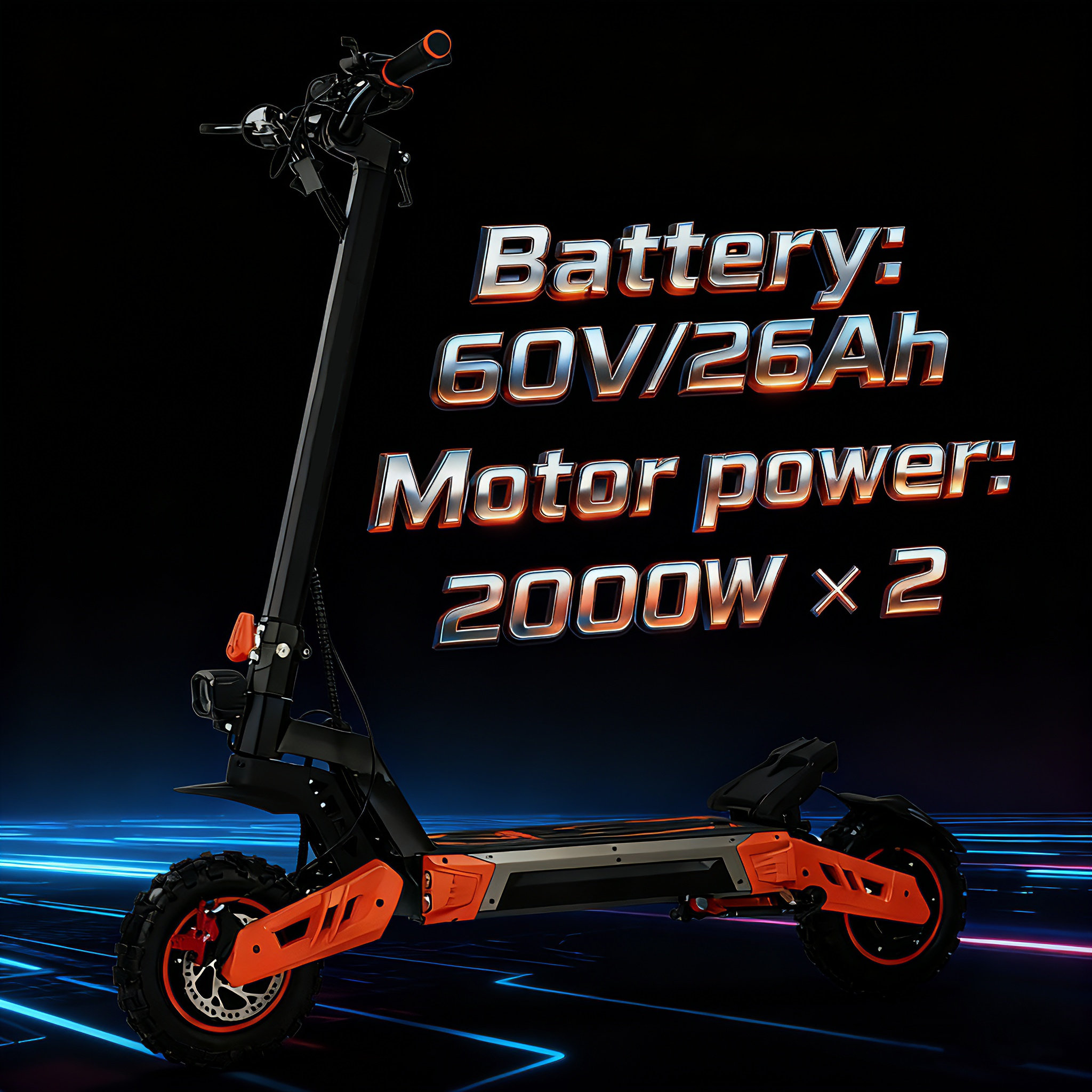 supporting OEM/ODM and LOGO customization，60V 26AHDual-drive lithium battery folding scooters, two-wheel flatbed scooters