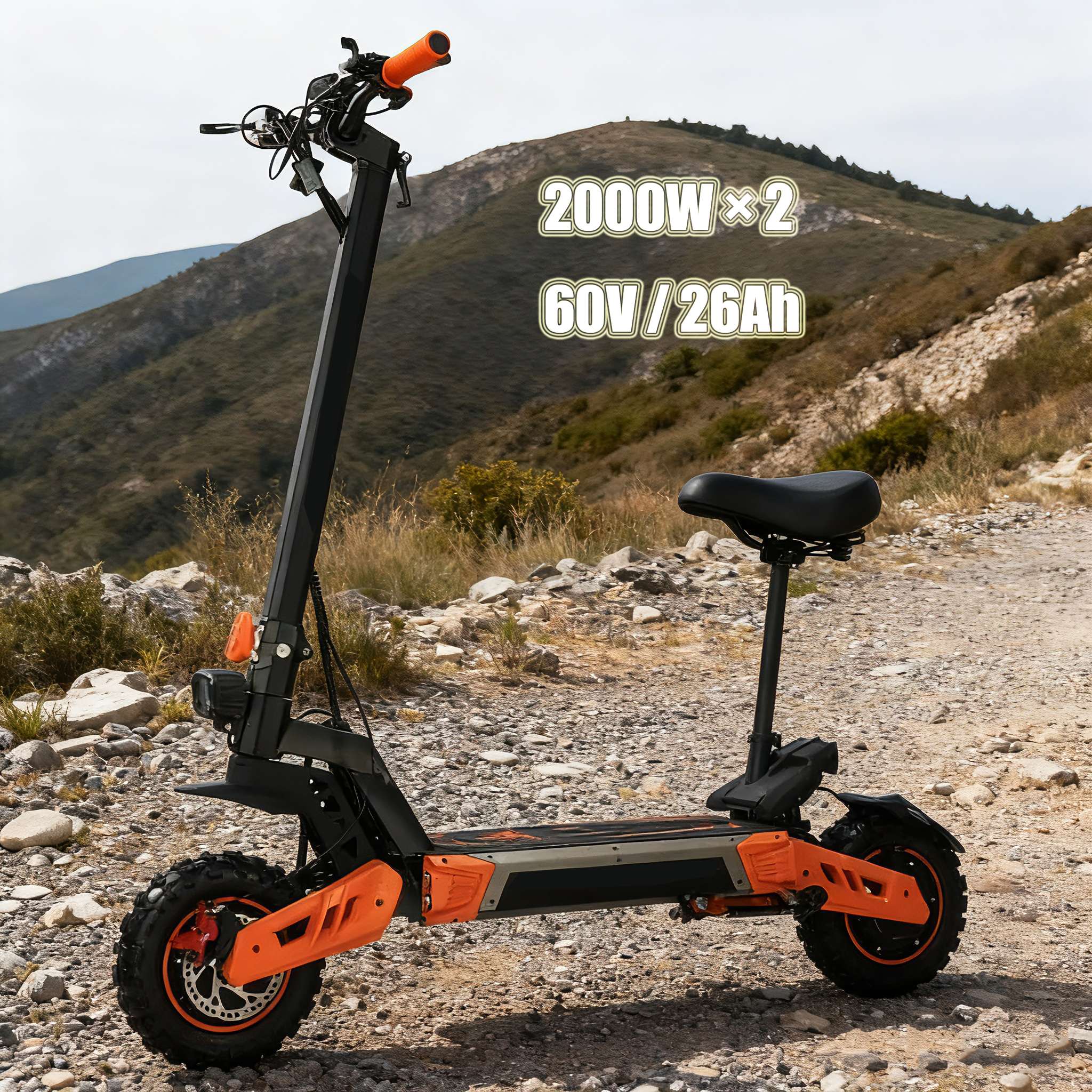 supporting OEM/ODM and LOGO customization，60V 26AHDual-drive lithium battery folding scooters, two-wheel flatbed scooters