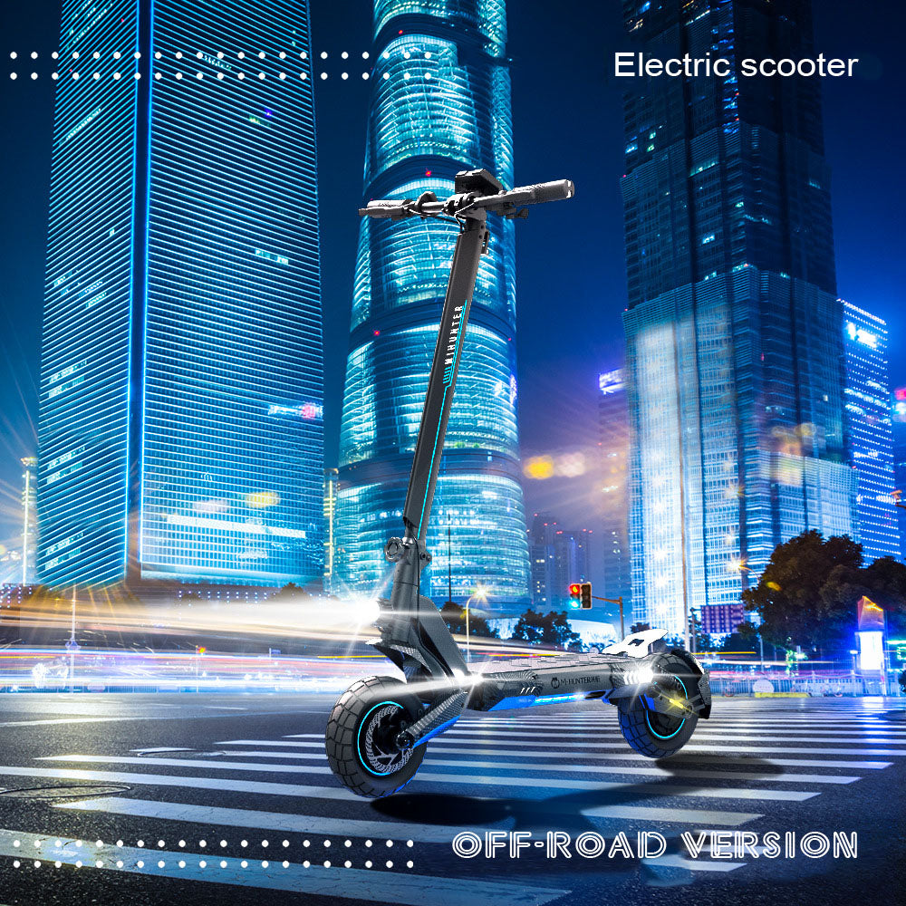 Two-wheel lithium battery off-road dual-drive high-power electric scooter factory customization two-wheel adult folding off-road electric scooter
