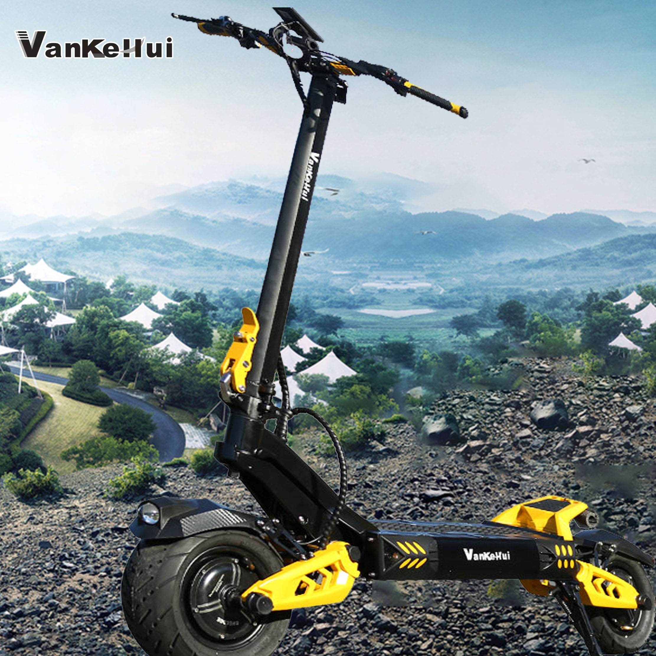 Two-wheel lithium battery off-road dual-drive high-power electric scooter factory customization two-wheel adult folding off-road electric scooter