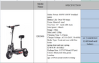 48V 1000W 1600W two-wheel folding electric scooter, electric mobility scooter, bed sports EVO, vankehui