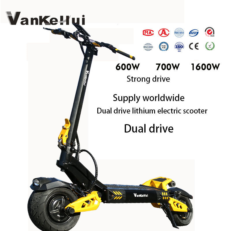 Dual drive 60V 28AHVankeHui, a premium two-wheeled lithium battery-powered electric scooter with dual drive, 1600W and 60V