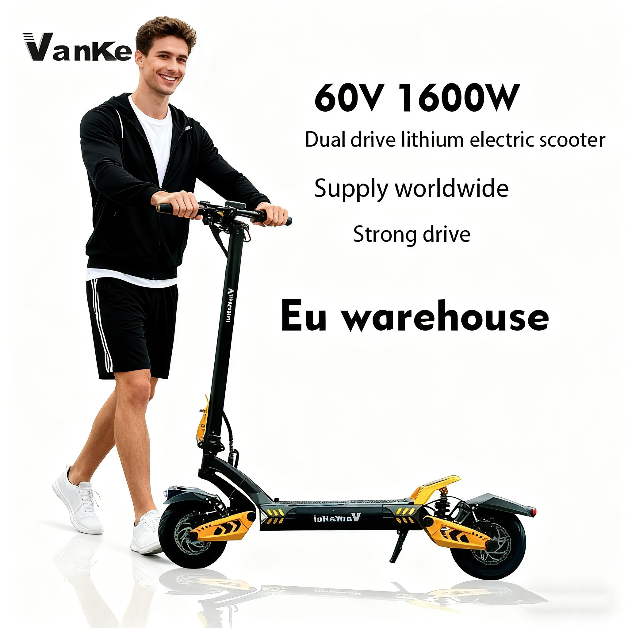 Supports OEM/ODM, LOGO customization, dual-drive folding lithium battery two-wheeled flatbed truck VankeHui