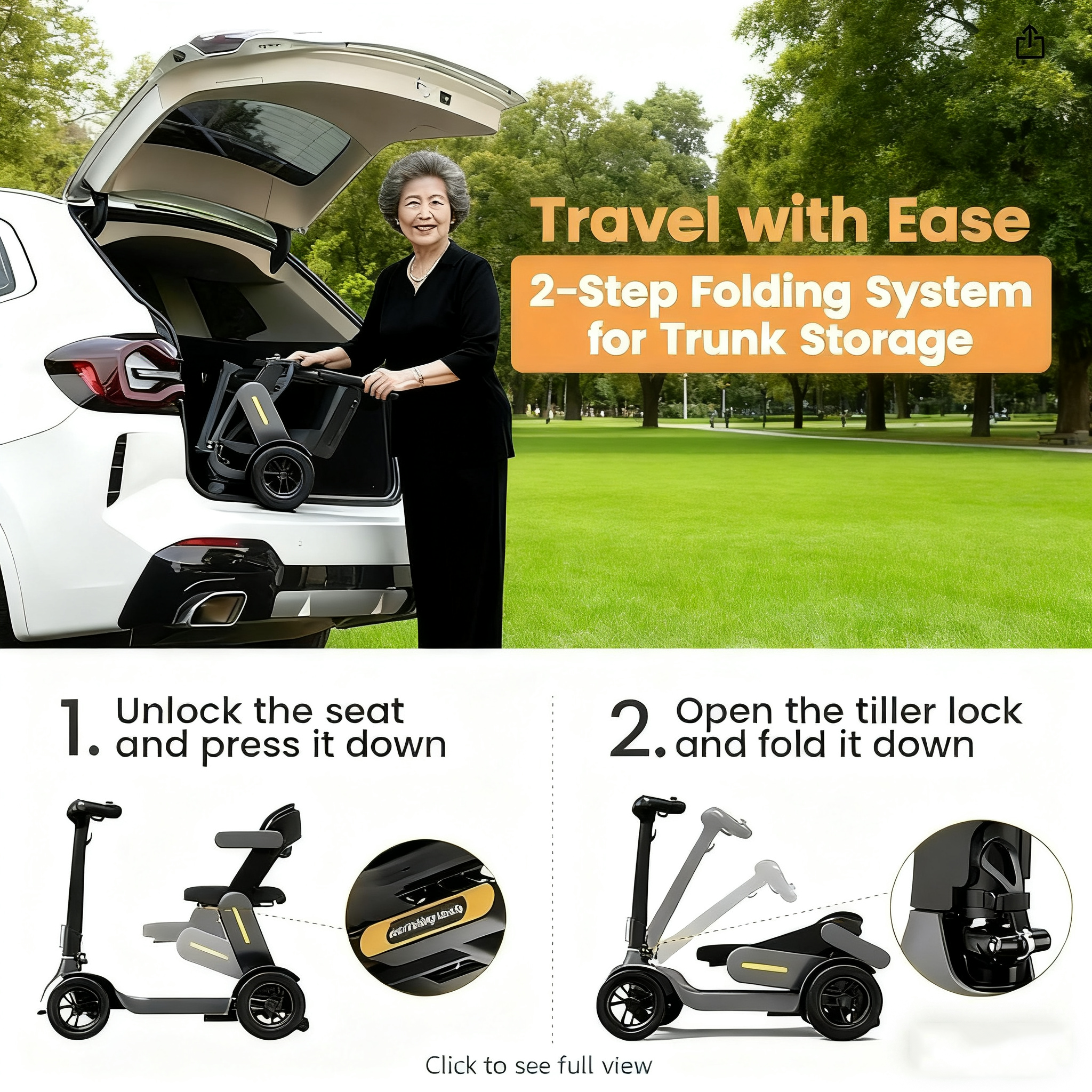 American overseas warehouse, elderly lithium battery four-wheel mobility vehicles, ROVORON, REYWMER, Paiseec,