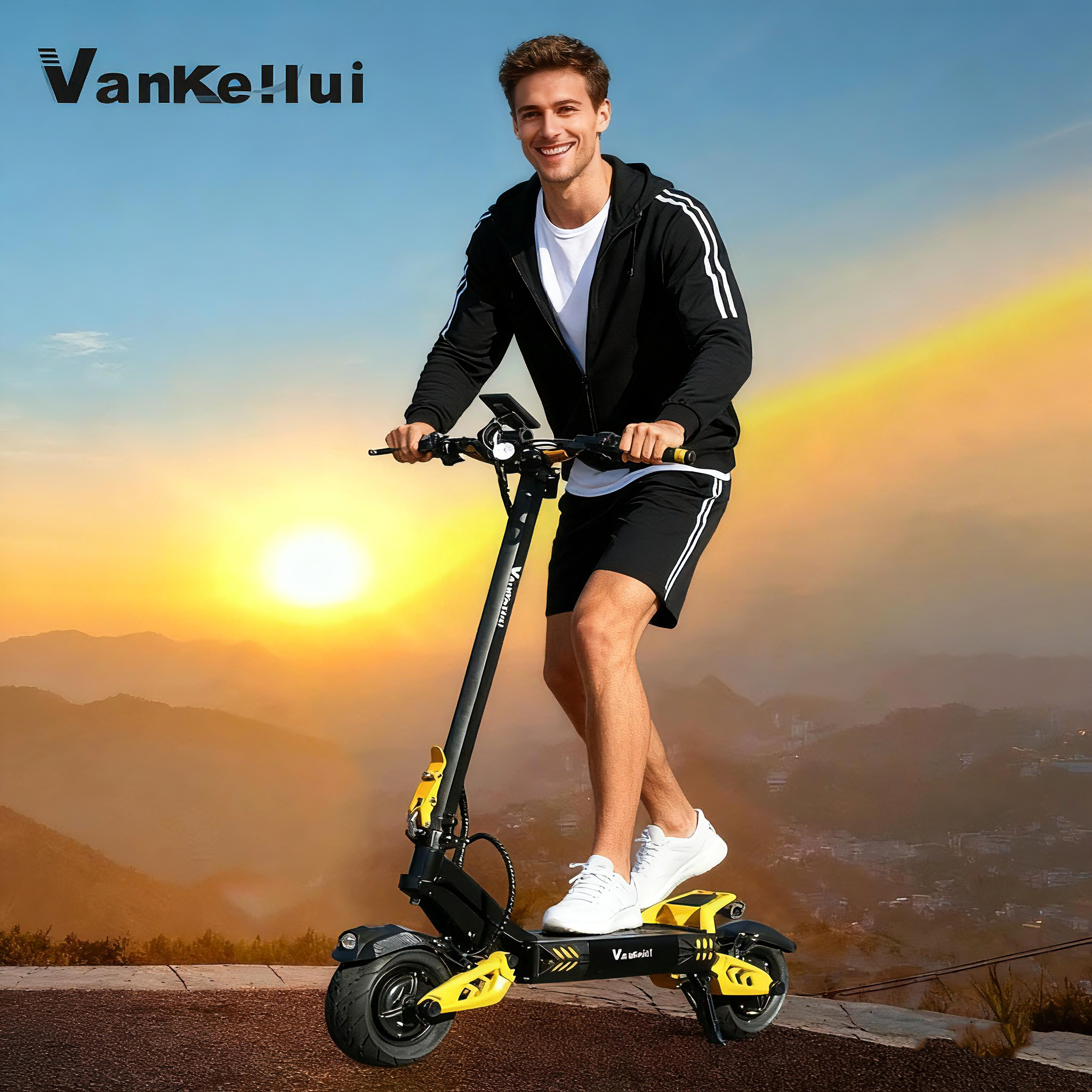 Two-wheel lithium battery off-road dual-drive high-power electric scooter factory customization two-wheel adult folding off-road electric scooter